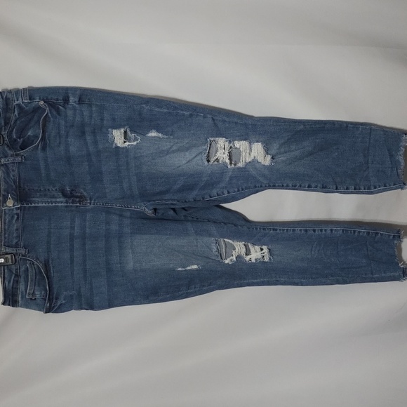 Judy Blue Denim - Judy Blue Skinny Fit Women's Jeans Distressed Raw Hem Ankle? Stretch Sz 22W EUC